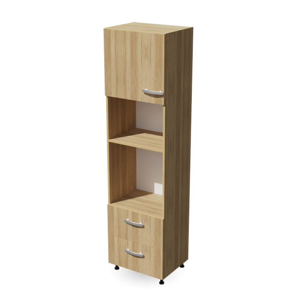 Słupek z 2 szufladami i miejscem na piekarnik i mikrofalówke